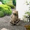 Glitzhome® 12" Resin Bronze Sitting Frog Statue
